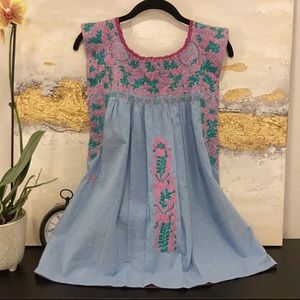 Mi Golondrina Flores Blouse, Angel Lavanda y Verde
